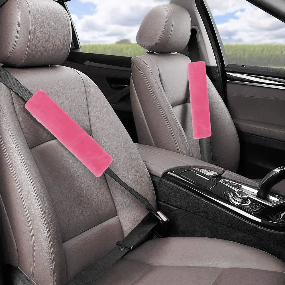 1Pair Soft Plush Car Seat Belt Cover Shoulder Pad - Seat Belt Guard